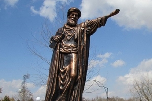 A statue of Suhrawardi in Zanjan, Iran