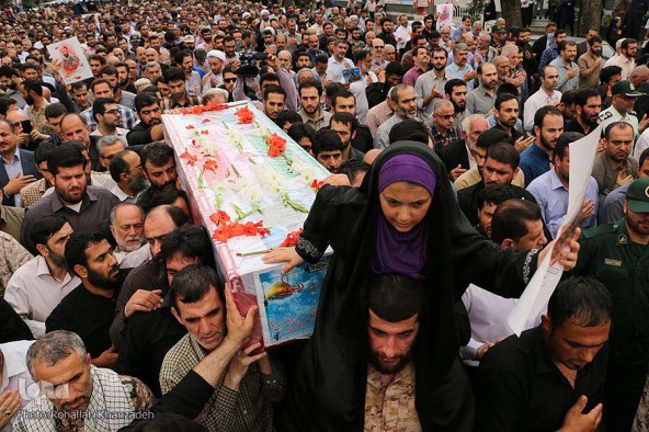 تشییع پیکر شهید مدافع حرم جهانگیر جعفری نیا در رشت