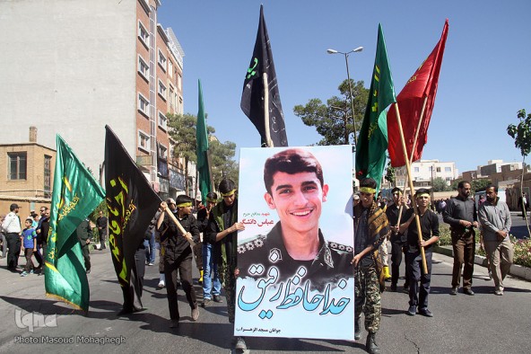 تشييع پيكر شهيد مدافع حرم در سمنان