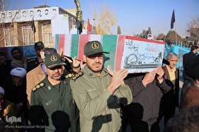 استقبال از چهار شهید گمنام دوران دفاع مقدس در یزد