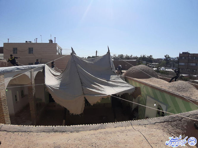 بیرق عزا در حسینیه کبابی بیرجند