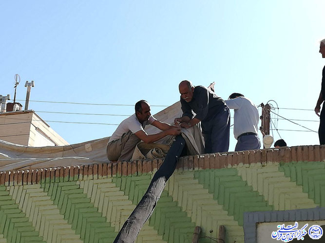 بیرق عزا در حسینیه کبابی بیرجند