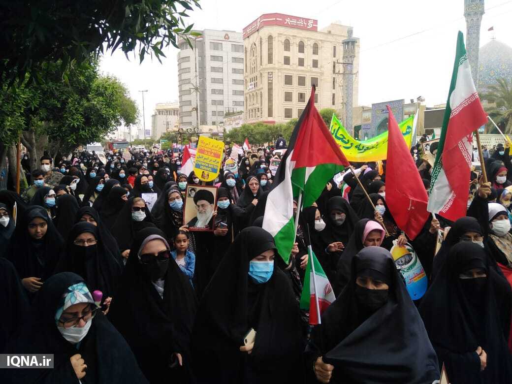 راهپیمایی روز قدس مردم شیعه و اهل‌سنت بوشهر+ عکس و فیلم