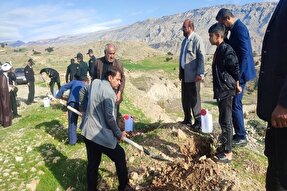 کاشت نهال در لنده به یاد شهدای حادثه تروریستی راسک