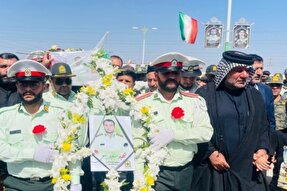 مراسم وداع با پیکر شهید مدافع امنیت برگزار شد