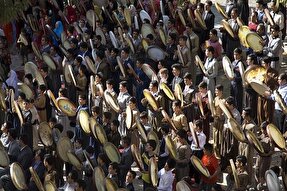 نوای معنوی 1000 دف و مداحی در پالنگان طنین‌انداز می‌شود