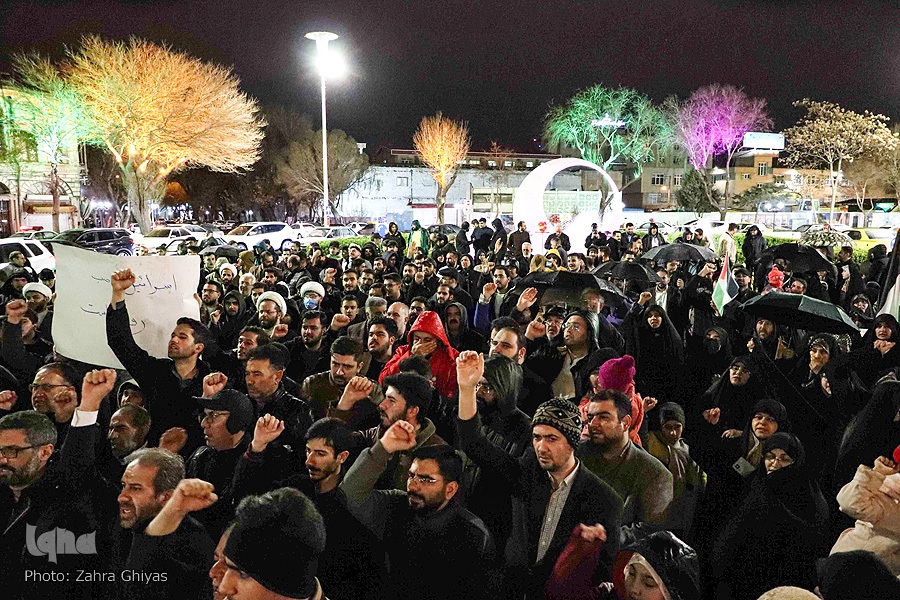 اجتماع مردم تبریز در محکومیت جنایات رژیم صهیونسیتی‎