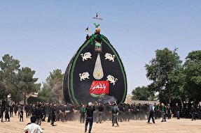 فیلم | مراسم سنتی نخل‌گردانی عاشورا در شاهدیه یزد