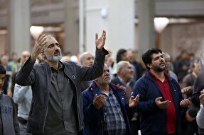 عکس | قرائت دعای توسل در حرم مطهر بانوی کرامت