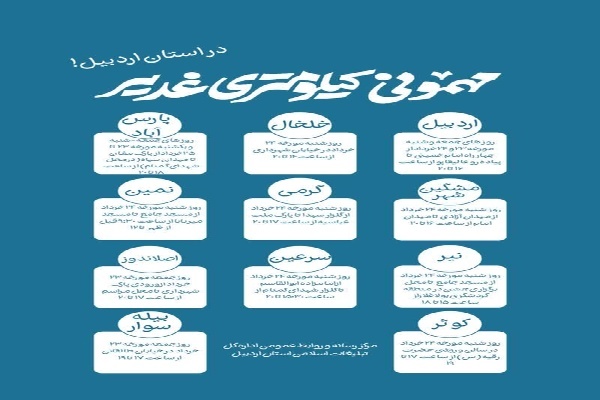 برگزاری «مهمانی کیلومتری غدیر» در سراسر استان اردبیل