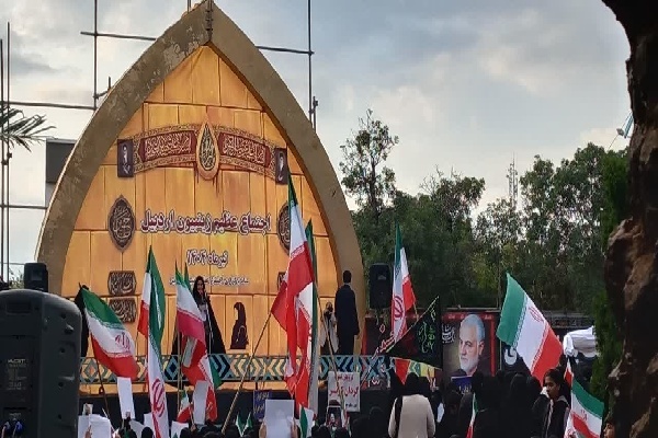 فریاد «یا زینب» در اجتماع زینبیون اردبیل + عکس