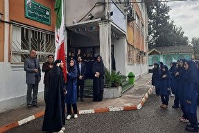 اهتزاز پرچم ایران سرافراز در مدارس گیلان