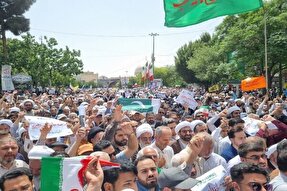 خروش مردم قم در راهپیمایی «بشارت نصر»