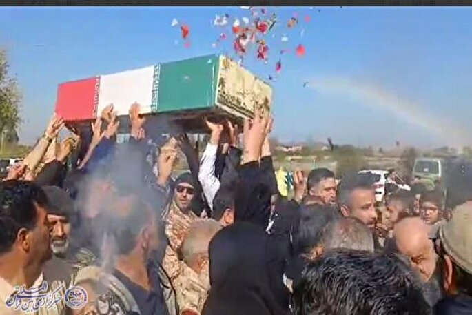 پیکر مطهر 10 شهید گمنام در ساری تشییع شد + عکس