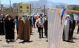 تجمع اعتراض آمیز طلاب بیرجندی علیه رژیم اسرائیل