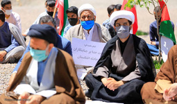 تجمع اعتراض آمیز طلاب بیرجندی علیه رژیم اسرائیل